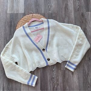 Nwt‎ missguided preppy varsity cropped scalloped cardigan plus size 14